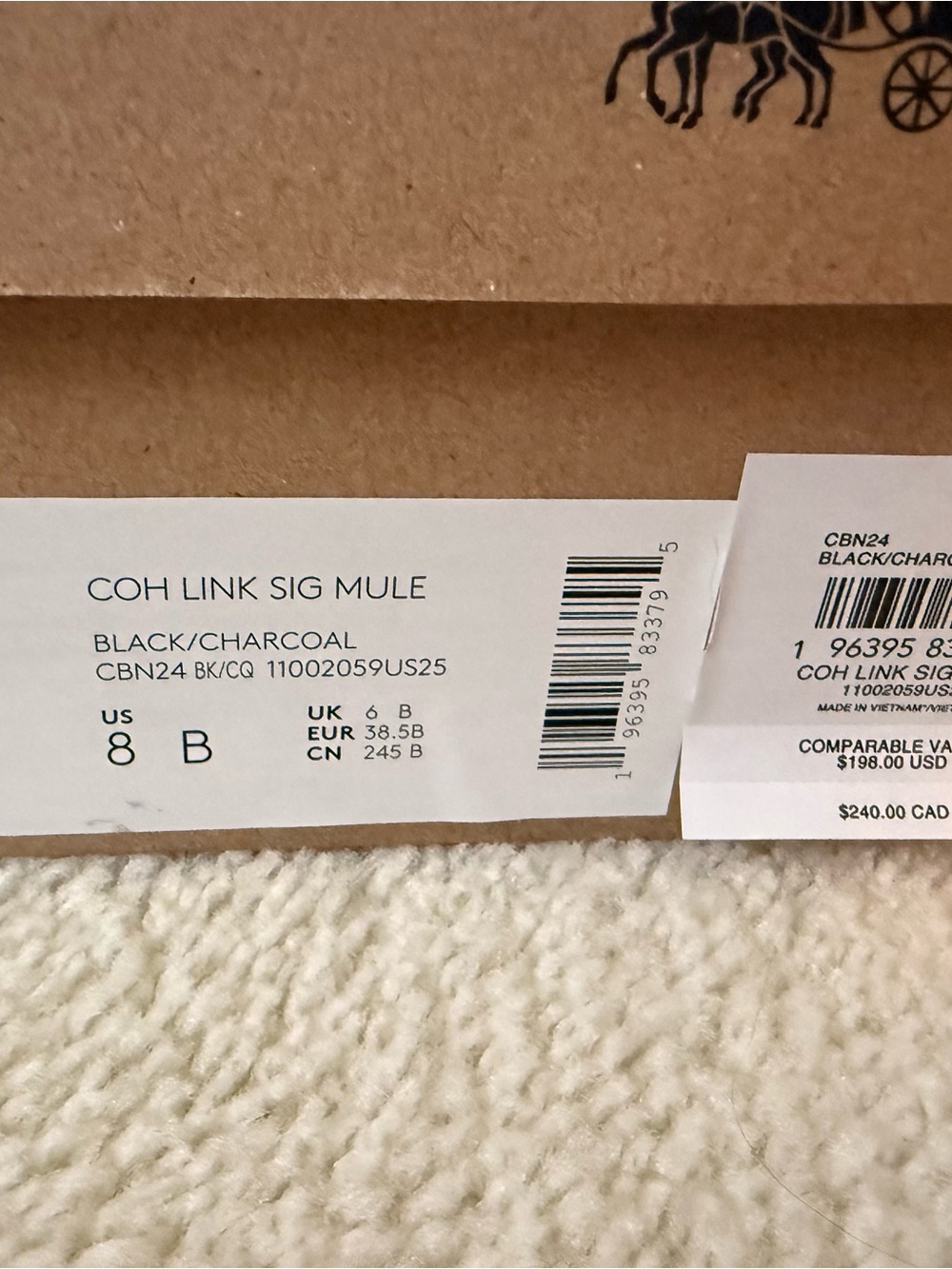 Coach Link Signature Mule Black Charcoal Platform Clogs Shoes Size 8 - Picture 6 of 7